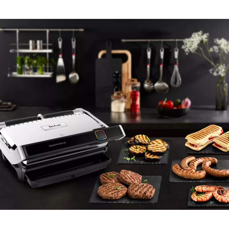 Kontaktinė grilio keptuvė Tefal OptiGrill Elite XL GC760D Nerūdijantis plienas 2200W