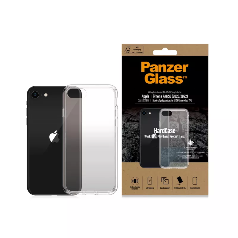 PanzerGlass® HardCase iPhone SE (2020/2022) | 7 | 8, Dėklas, Apple, Skaidrus