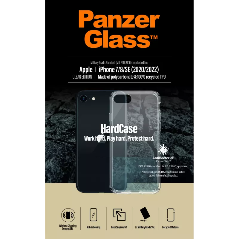 PanzerGlass® HardCase iPhone SE (2020/2022) | 7 | 8, Dėklas, Apple, Skaidrus