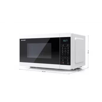 Mikrobangų krosnelė Sharp YC-MG02E-W, mėlyna, balta, stalviršinė, 20 l, 800 W