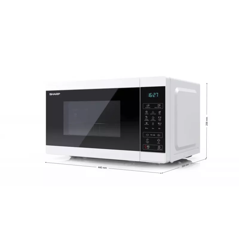 Mikrobangų krosnelė Sharp YC-MG02E-W, mėlyna, balta, stalviršinė, 20 l, 800 W