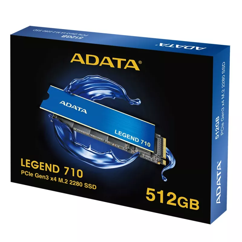 SSD M.2 ADATA LEGEND 710 512GB NVMe PCIe 3.0 x4, 2400/1000 MB/s, 3D NAND, AES-256, TBW 130