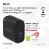 CLUB3D Travel Charger 65W su GaN technologija, vienas USB Type-C prievadas, Power Delivery 3.0 palaikymas