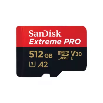 WESTERN DIGITAL Extreme PRO Micro SDXC 512GB + SD adapteris 200MB/s 140MB/s A2 C10 V30 UHS-I U3