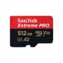 WESTERN DIGITAL Extreme PRO Micro SDXC 512GB + SD adapteris 200MB/s 140MB/s A2 C10 V30 UHS-I U3