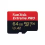 „SanDisk Extreme PRO“ microSDXC 64GB UHS-I U3 V30 A2 atminties kortelė, skaitymas 200 MB/s, rašymas 140 MB/s, su SD adapteriu