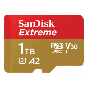 WESTERN DIGITAL Extreme Micro SDXC 1TB + SD adapteris 190MB/s 130MB/s A2 C10 V30 UHS-I U3