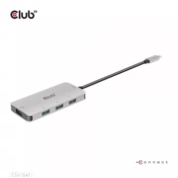 CLUB3D 4 prievadų USB-A šakotuvas USB-C – 10 Gbps greitas duomenų perdavimas