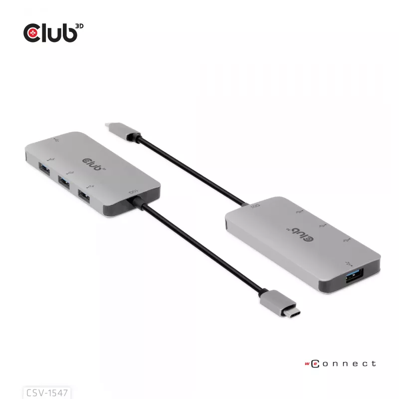 CLUB3D 4 prievadų USB-A šakotuvas USB-C – 10 Gbps greitas duomenų perdavimas