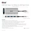 CLUB3D 4 prievadų USB-A šakotuvas USB-C – 10 Gbps greitas duomenų perdavimas