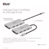 CLUB3D 4 prievadų USB-A šakotuvas USB-C – 10 Gbps greitas duomenų perdavimas
