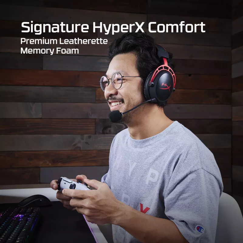 HyperX Cloud Alpha – belaidės žaidimų ausinės (juodos-raudonos)