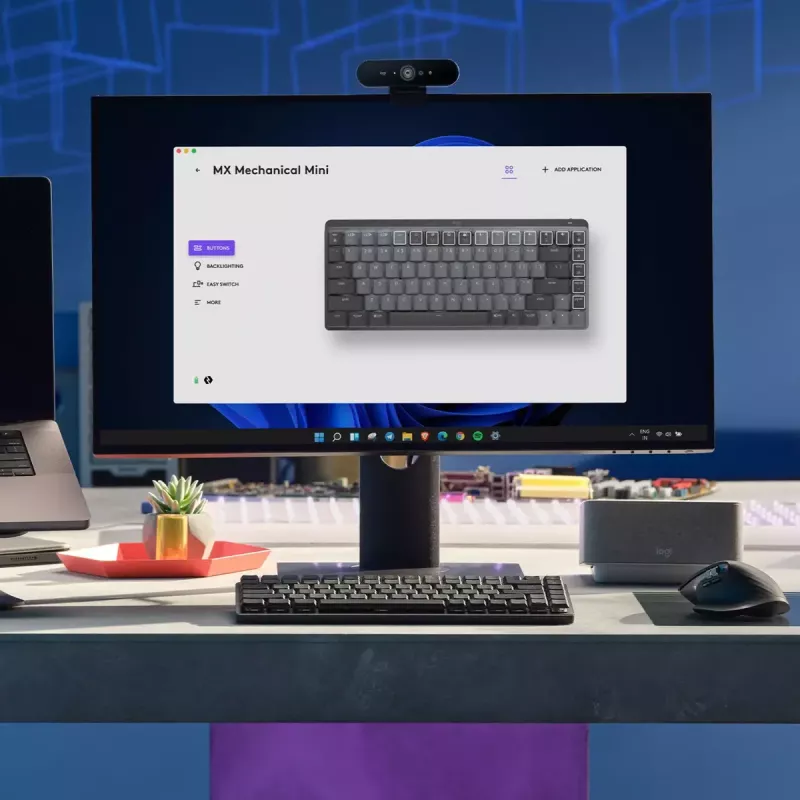 LOGITECH MX Mechanical Mini belaidė apšviesta klaviatūra (minimalistinė, grafitinė, tyli taktilinė, QWERTY US/Int'l)