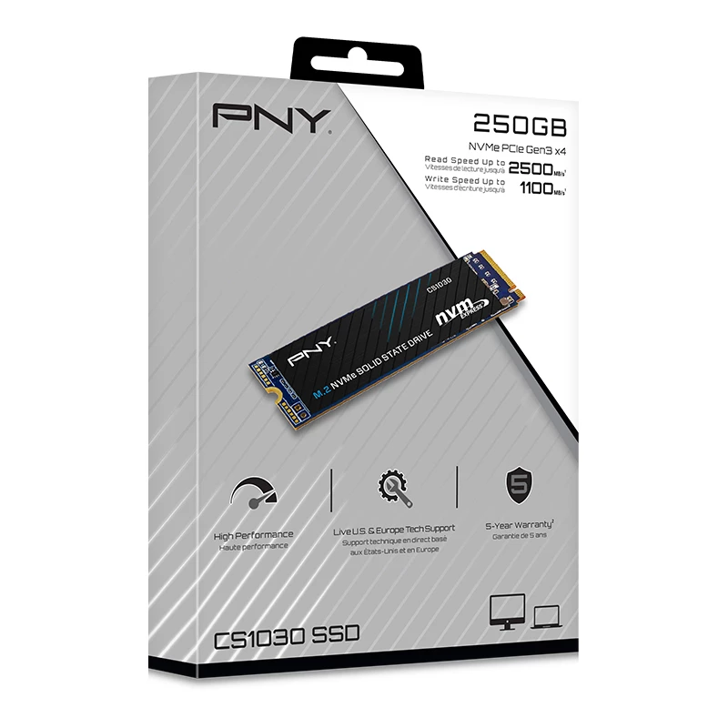 PNY SSD CS1030 250 GB PCIe Gen3 x4 NVMe M.2 2280