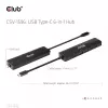 CLUB3D USB Gen1 Type-C 6-in-1 Hub su HDMI 8K30Hz, 2xUSB Type-A, RJ45 ir 2xUSB Type-C, duomenys ir PD įkrovimas 100 W