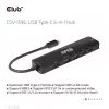 CLUB3D USB Gen1 Type-C 6-in-1 Hub su HDMI 8K30Hz, 2xUSB Type-A, RJ45 ir 2xUSB Type-C, duomenys ir PD įkrovimas 100 W