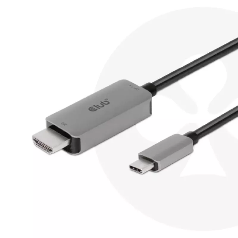 CLUB3D USB Gen2 Type-C į HDMI 4K120Hz 8K60Hz HDR10 su DSC1.2 aktyvus kabelis M/M 3m