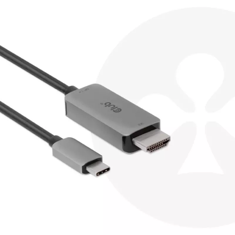 CLUB3D USB Gen2 Type-C į HDMI 4K120Hz 8K60Hz HDR10 su DSC1.2 aktyvus kabelis M/M 3m