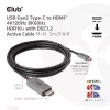 CLUB3D USB Gen2 Type-C į HDMI 4K120Hz 8K60Hz HDR10 su DSC1.2 aktyvus kabelis M/M 3m