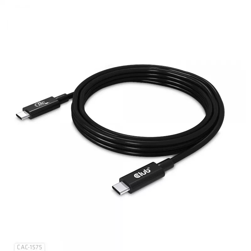 CLUB3D USB4 Gen2x2 Type-C abipusis laidas 4K60Hz, duomenys 20Gbps, PD 240W(48V/5A) EPR M/M 2m