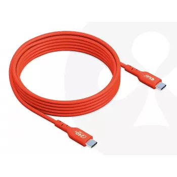 CLUB3D CAC-1573 USB-C į USB-C dvipusis laidas, USB4 Gen 2x2, 2 m, raudonas, PD iki 240 W