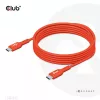 CLUB3D CAC-1573 USB-C į USB-C dvipusis laidas, USB4 Gen 2x2, 2 m, raudonas, PD iki 240 W
