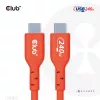 CLUB3D CAC-1573 USB-C į USB-C dvipusis laidas, USB4 Gen 2x2, 2 m, raudonas, PD iki 240 W