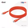 CLUB3D CAC-1573 USB-C į USB-C dvipusis laidas, USB4 Gen 2x2, 2 m, raudonas, PD iki 240 W