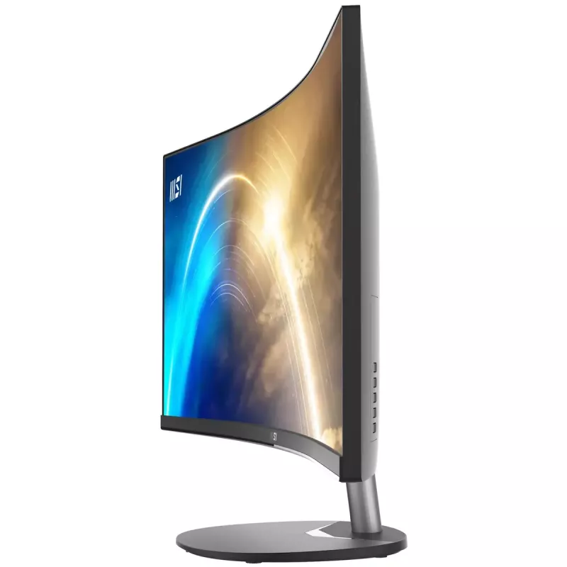 MSI Pro MP341CQ 34 colių lenktas monitorius, 1500R, UWQHD (3440 x 1440), 21:9, 100Hz, VA, 4ms, HDMI, VGA, įmontuoti garsiakalbiai, Anti-Glare, Anti-Flicker, mažiau mėlynos šviesos, TÜV sertifikuotas, VESA, Kensington, juodas