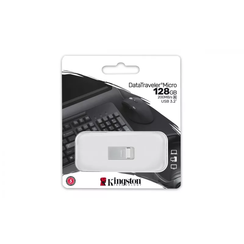 Kingston DataTraveler 128GB Micro metalinis USB 3.2 Gen 1 200MB/s