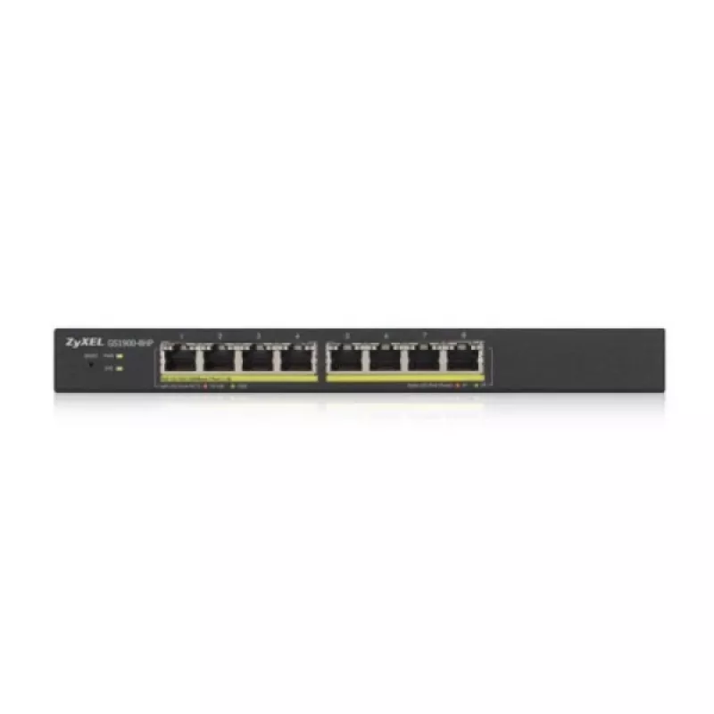 Zyxel GS1900-8HP v3 valdomas PoE L2 Gigabit Ethernet (10/100/1000) jungiklis juodas