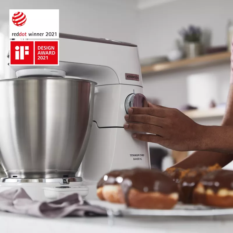 Kenwood Titanium Chef Baker XL virtuvinis kombainas 1200 W 7 L baltas su svarstyklėmis