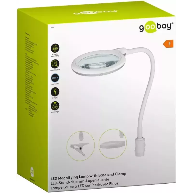 Goobay LED didinamoji lempa su pagrindu ir spaustuku 6 W, didinimas 1,75x