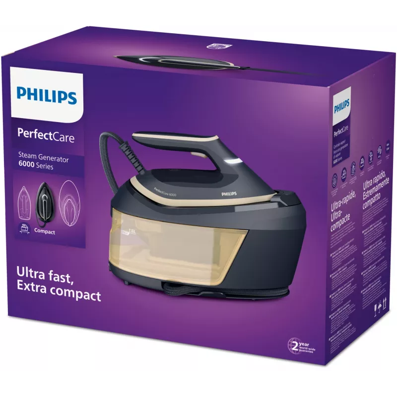 Garų lyginimo stotis Philips PSG6066/20 — 2400 W, 600 g/min stiprinimas, 1,8 l bakas, SteamGlide Advanced padas