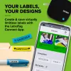 DYMO LetraTag 200B Bluetooth etikečių spausdintuvas | Kompaktiškas etikečių spausdintuvas | Jungiasi per Bluetooth belaidžiu ryšiu su iOS ir Android | Įskaitant 1 baltą popierinę etikečių juostelę | Juoda