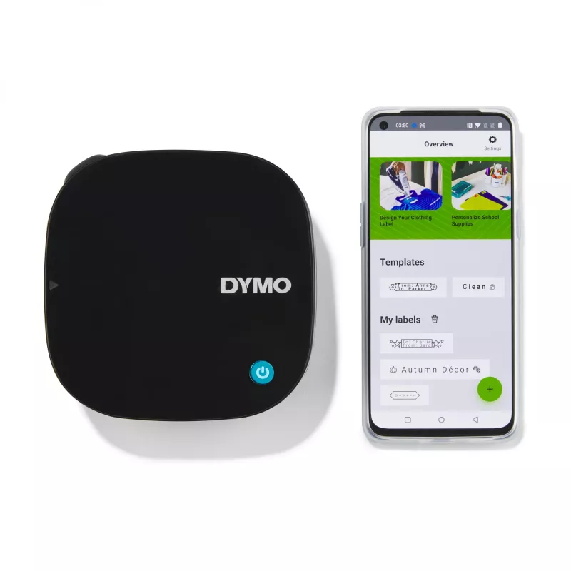 DYMO LetraTag 200B Bluetooth etikečių spausdintuvas | Kompaktiškas etikečių spausdintuvas | Jungiasi per Bluetooth belaidžiu ryšiu su iOS ir Android | Įskaitant 1 baltą popierinę etikečių juostelę | Juoda