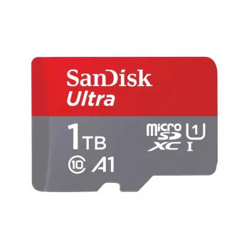 „SanDisk“ 1TB microSDXC UHS-I U1 A1 10 klasės atminties kortelė su SD adapteriu, pilka