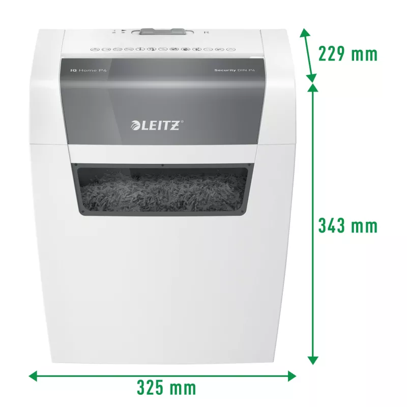 Popieriaus smulkintuvas Leitz 80340000, dalelių pjovimas, 70 dB, 22 cm, baltas