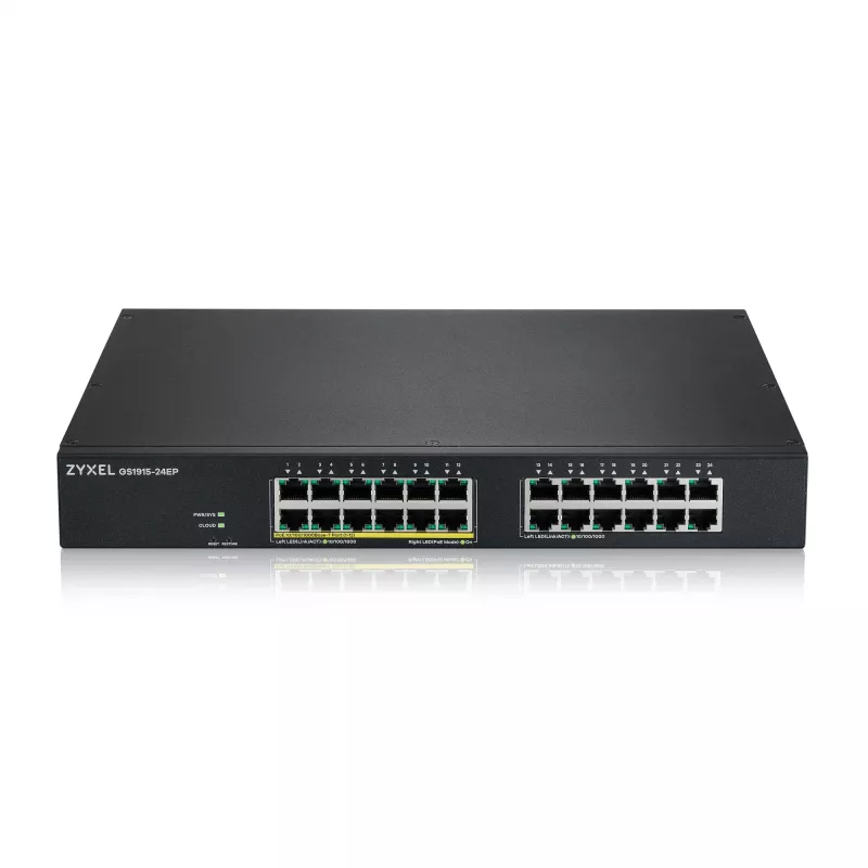 Zyxel GS1915-24EP valdomas L2 Gigabit Ethernet (10/100/1000) jungiklis su PoE, 1U, juodas