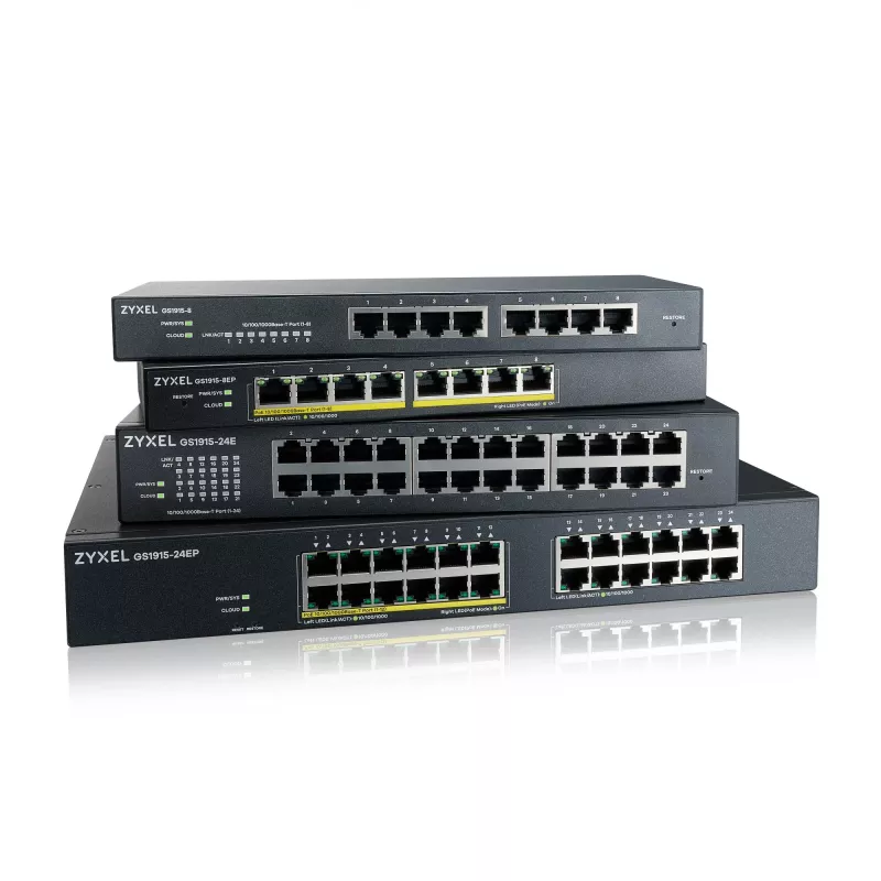 Zyxel GS1915-24EP valdomas L2 Gigabit Ethernet (10/100/1000) jungiklis su PoE, 1U, juodas