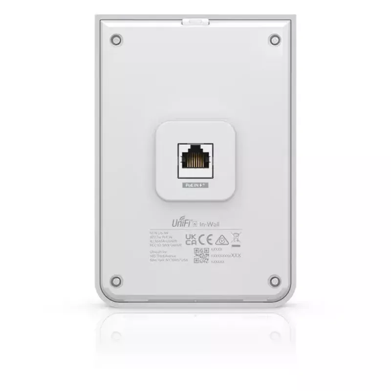 Prieigos taškas UBIQUITI Unifi 6 In-Wall U6-IW — dviejų juostų 2,4/5 GHz, 4800 Mbit/s, 5x RJ-45, PoE, baltas