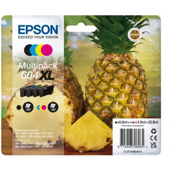 Epson 604XL rašalinė kasetė 4 vnt. Originali didelės talpos (XL) juoda, žalsvai mėlyna, rausvai raudona, geltona