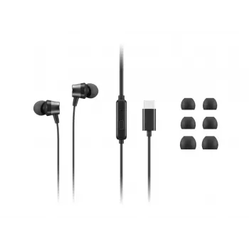 Lenovo 4XD1J77351 ausinės/mikrofonas laidinės Ausinės Į ausį Biuras/Skambučių centras USB Type-C Juodos