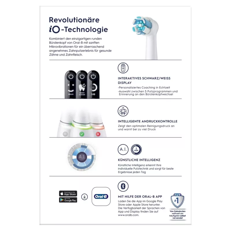 Oral-B 445234 elektrinis dantų šepetėlis suaugusiems, vibruojantis, baltas