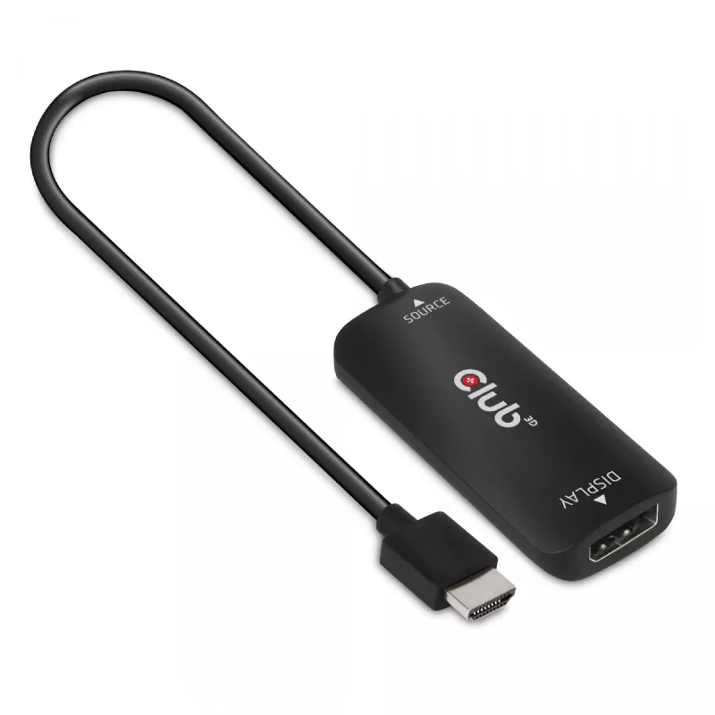 CLUB3D HDMI + Micro USB į DisplayPort™ 4K120Hz arba 8K30Hz M/F aktyvus adapteris