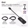 CLUB3D HDMI + Micro USB į DisplayPort™ 4K120Hz arba 8K30Hz M/F aktyvus adapteris