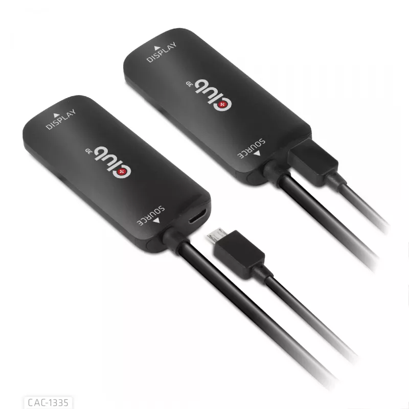 CLUB3D HDMI + Micro USB į DisplayPort™ 4K120Hz arba 8K30Hz M/F aktyvus adapteris