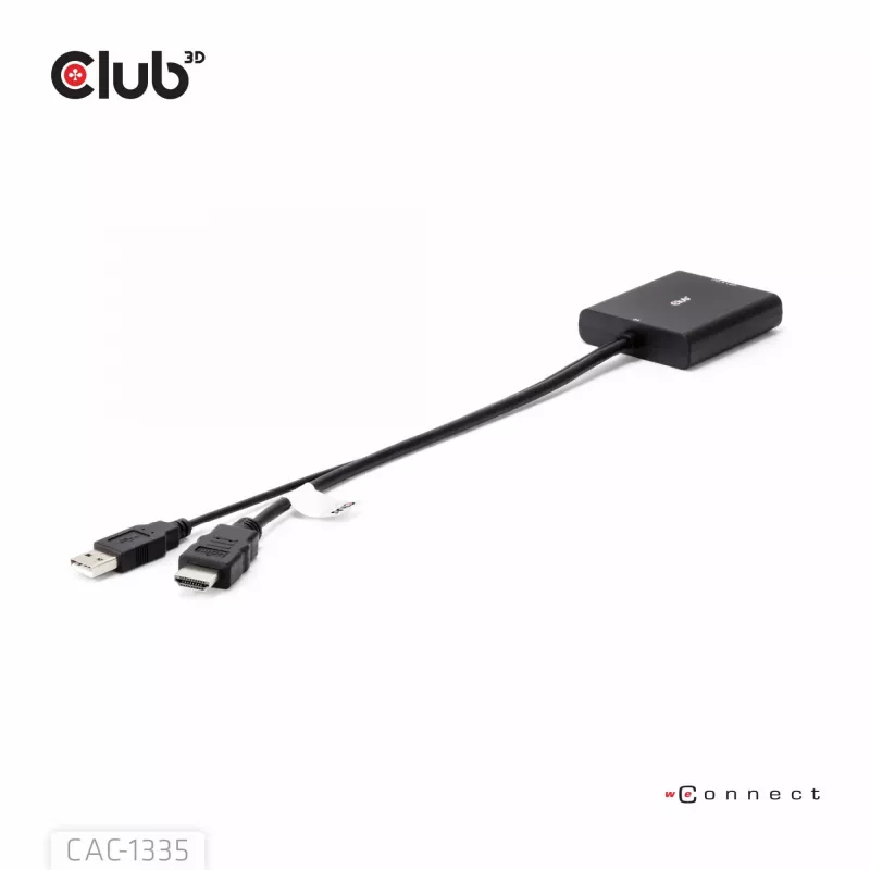 CLUB3D HDMI + Micro USB į DisplayPort™ 4K120Hz arba 8K30Hz M/F aktyvus adapteris