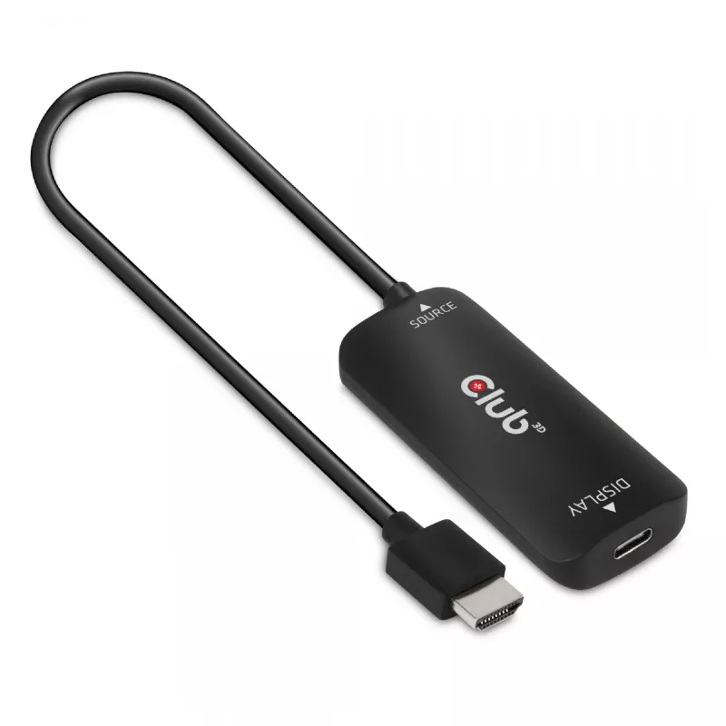 CLUB3D CAC-1336 aktyvus adapteris HDMI + Micro USB į USB Type-C 4K120Hz arba 8K30Hz M/F
