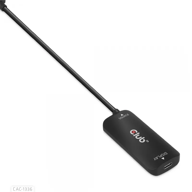 CLUB3D CAC-1336 aktyvus adapteris HDMI + Micro USB į USB Type-C 4K120Hz arba 8K30Hz M/F
